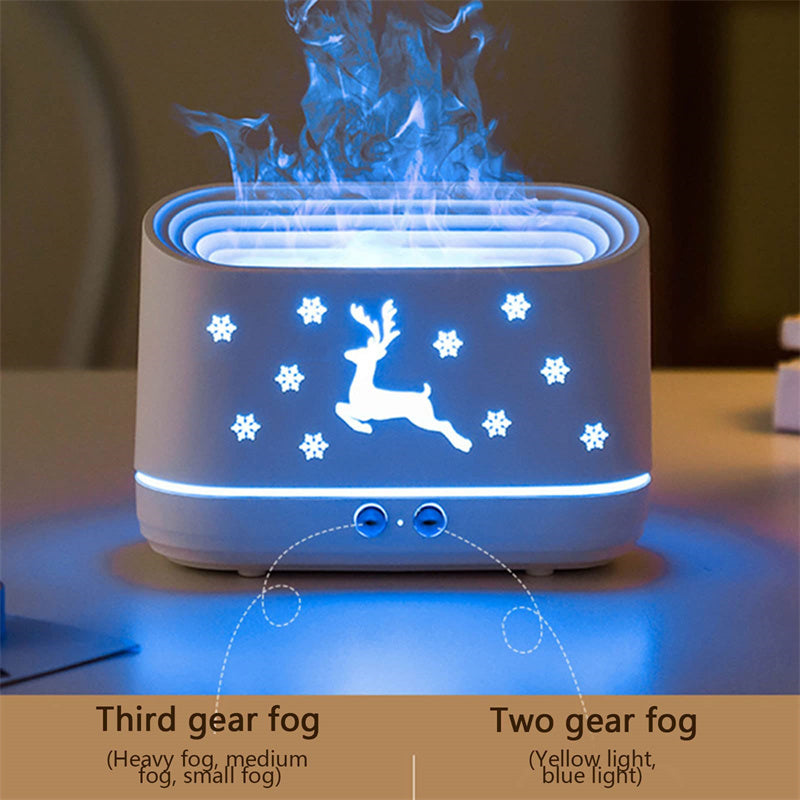 Portable Aroma Diffuser Air Humidifier Ultrasonic Cool Mist Maker With LED Lighting Simulation Colorful Flame Fragrance Machine