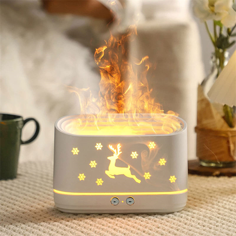 Portable Aroma Diffuser Air Humidifier Ultrasonic Cool Mist Maker With LED Lighting Simulation Colorful Flame Fragrance Machine