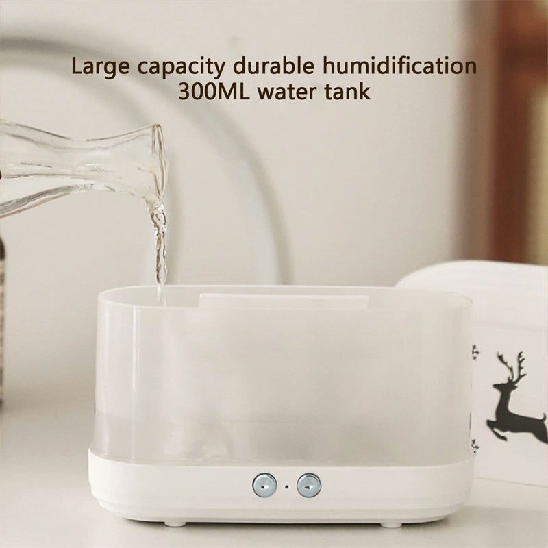 Portable Aroma Diffuser Air Humidifier Ultrasonic Cool Mist Maker With LED Lighting Simulation Colorful Flame Fragrance Machine