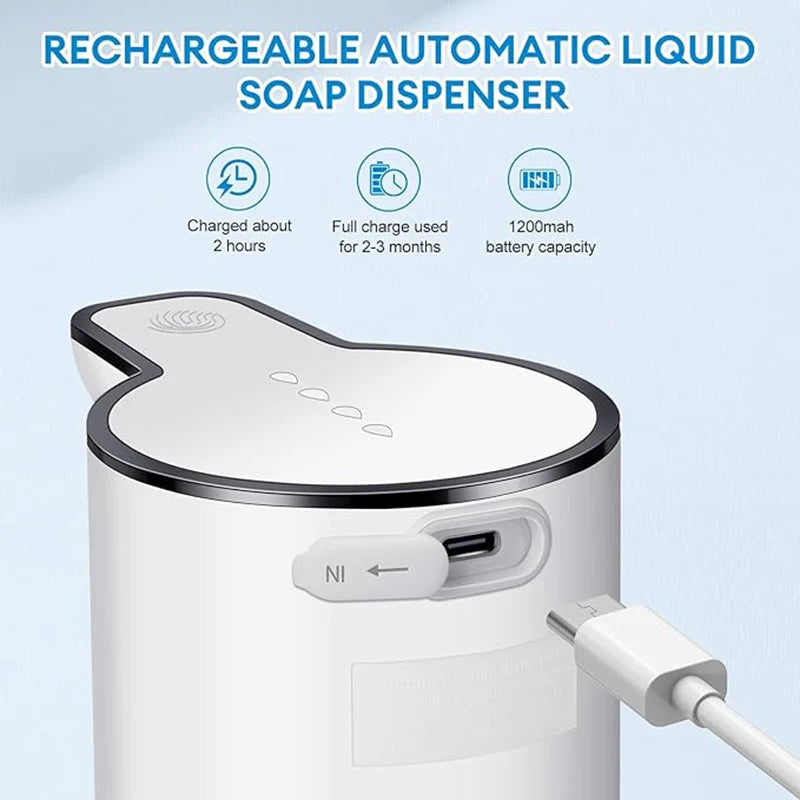 Automatic Infrared Sensor Soap Dispenser Hand Sanitizer Dispenser Wall Mounted Bathroom Kitchen 4-speed Adjustable Rechargeable