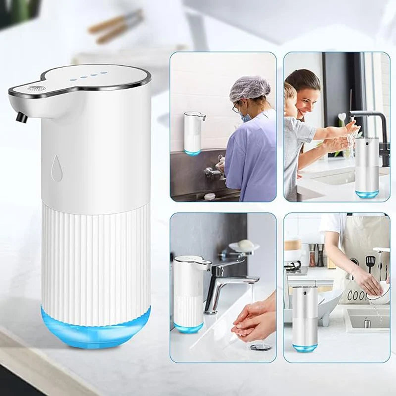 Automatic Infrared Sensor Soap Dispenser Hand Sanitizer Dispenser Wall Mounted Bathroom Kitchen 4-speed Adjustable Rechargeable