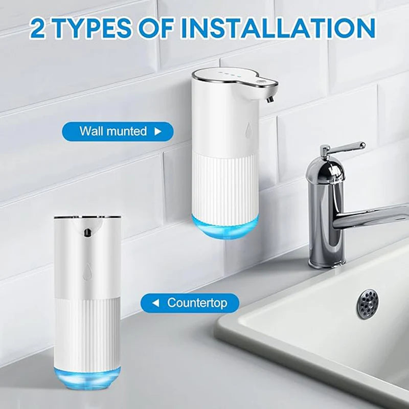 Automatic Infrared Sensor Soap Dispenser Hand Sanitizer Dispenser Wall Mounted Bathroom Kitchen 4-speed Adjustable Rechargeable