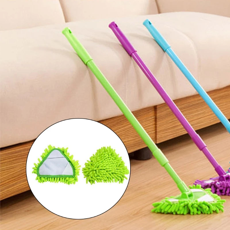 Multi-Purpose Triangular Mop Heads Mini Brush Head Replacement Rotatable Adjustable Home Wall Ceiling Floor Cleaning Dropship