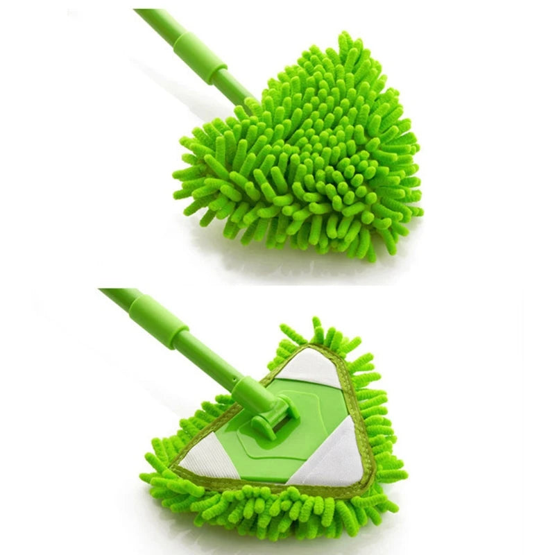 Multi-Purpose Triangular Mop Heads Mini Brush Head Replacement Rotatable Adjustable Home Wall Ceiling Floor Cleaning Dropship