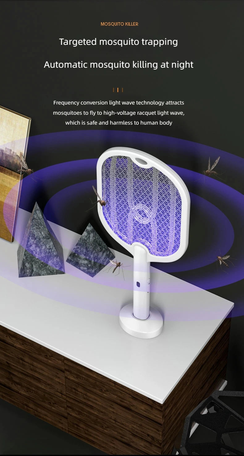 Upgraded 3000V Mosquito Swatter with TYPE-C Charging, 3 in 1 Electric Mosquito Swatter, Mosquito Killer Lamp