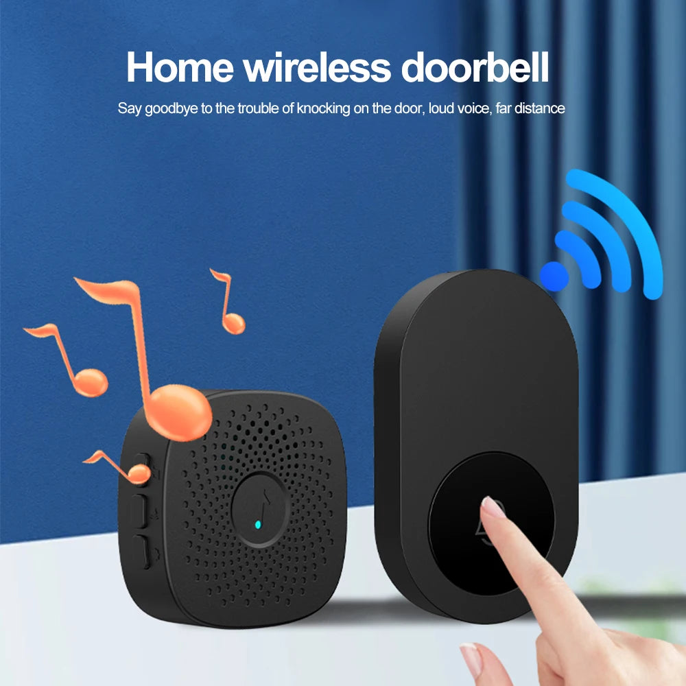 Wireless Doorbell for Home Outdoor USB Smart Door Bell 4-speed Volume Adjust DC 5V Pairing Remote Control 38 Songs Bed Care Call