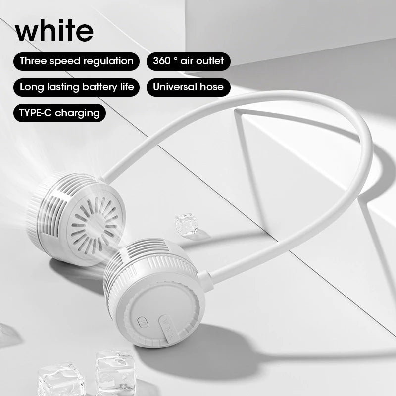 Portable Bladeless Neck Fan, Hands-Free 360° Bendable, 3 Speeds Rechargeable with Aromatherapy for Men/Women fan blade