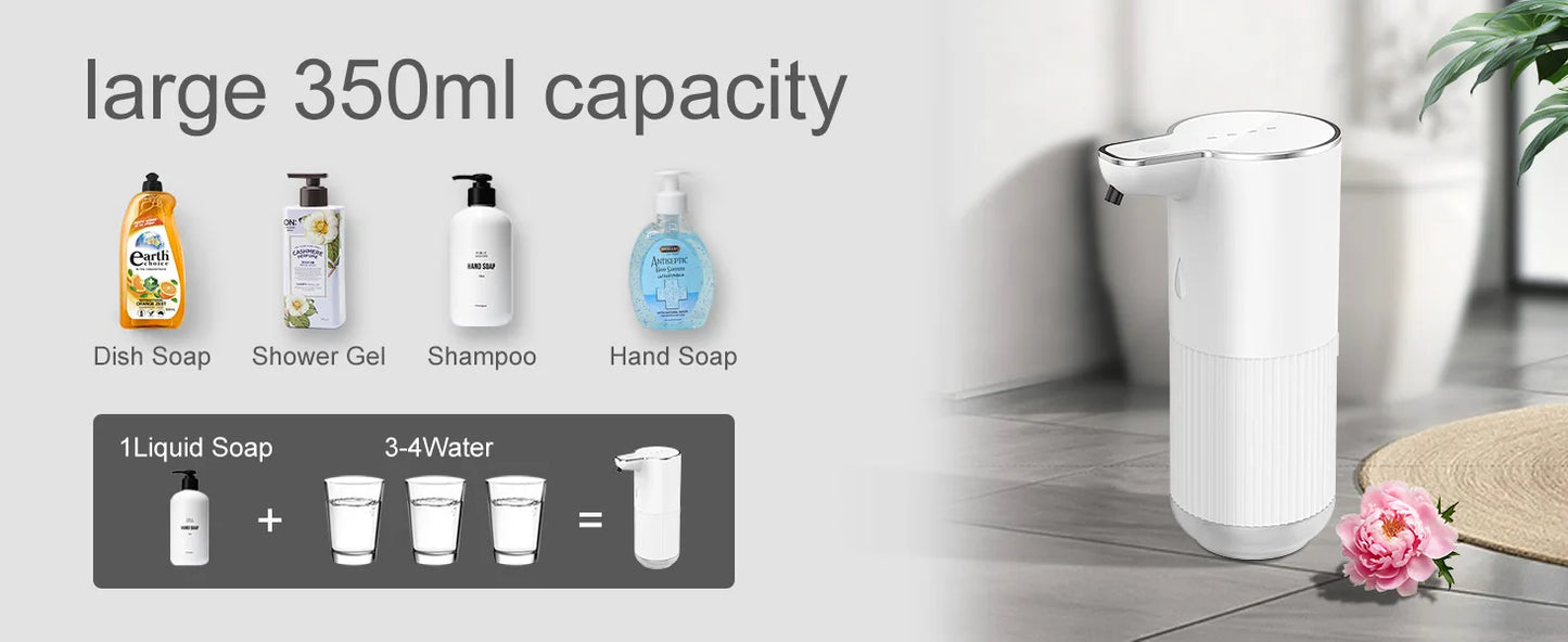 Automatic Infrared Sensor Soap Dispenser Hand Sanitizer Dispenser Wall Mounted Bathroom Kitchen 4-speed Adjustable Rechargeable