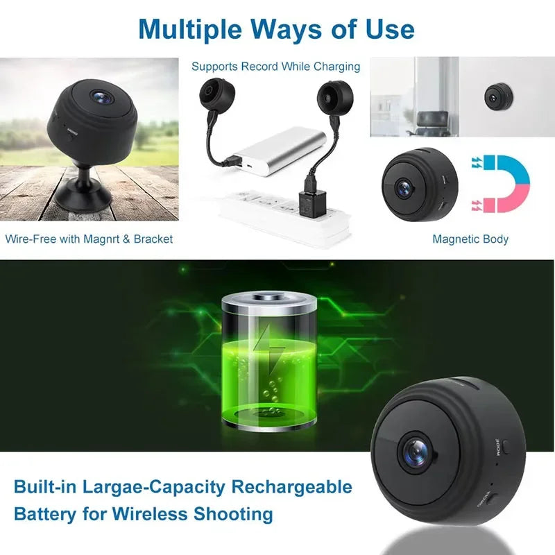 Smart Home A9 Mini Camera: WiFi Remote HD Surveillance & Wireless Monitoring in Compact Design