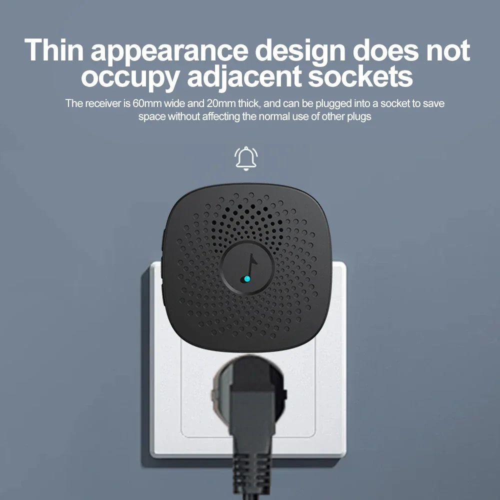 Wireless Doorbell for Home Outdoor USB Smart Door Bell 4-speed Volume Adjust DC 5V Pairing Remote Control 38 Songs Bed Care Call
