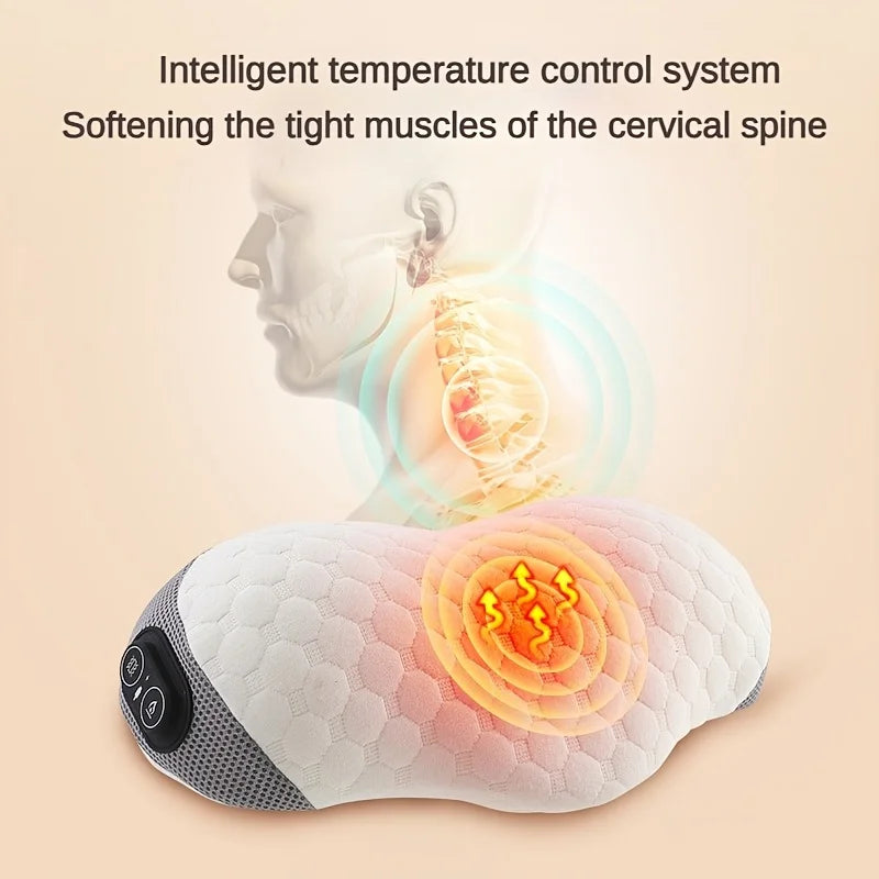 USB Powered Memory Foam Neck PillowWith heat and vibration massage|Ergonomic hexagonal design,Provide the best support