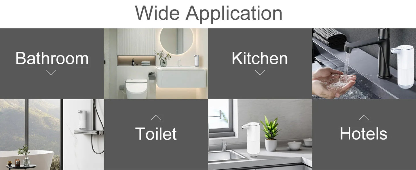Automatic Infrared Sensor Soap Dispenser Hand Sanitizer Dispenser Wall Mounted Bathroom Kitchen 4-speed Adjustable Rechargeable