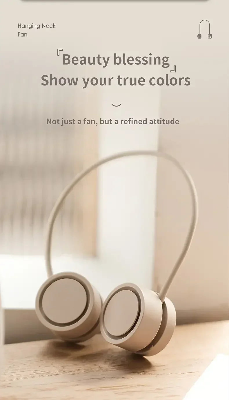 Portable Bladeless Neck Fan, Hands-Free 360° Bendable, 3 Speeds Rechargeable with Aromatherapy for Men/Women fan blade
