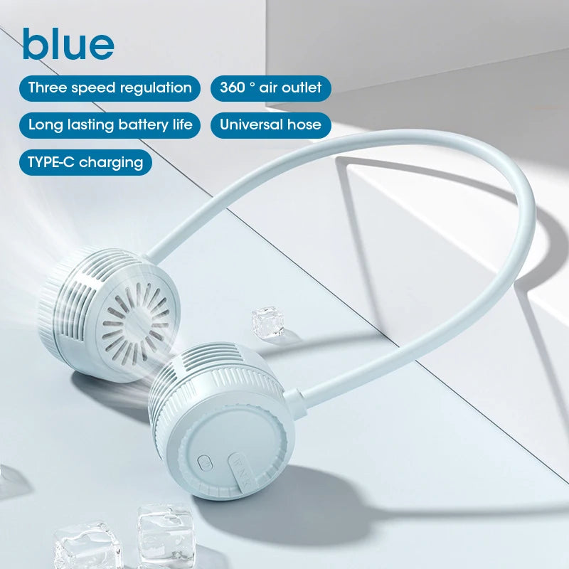 Portable Bladeless Neck Fan, Hands-Free 360° Bendable, 3 Speeds Rechargeable with Aromatherapy for Men/Women fan blade