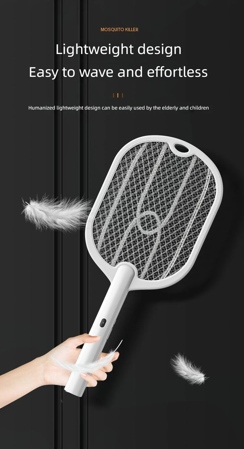 Upgraded 3000V Mosquito Swatter with TYPE-C Charging, 3 in 1 Electric Mosquito Swatter, Mosquito Killer Lamp