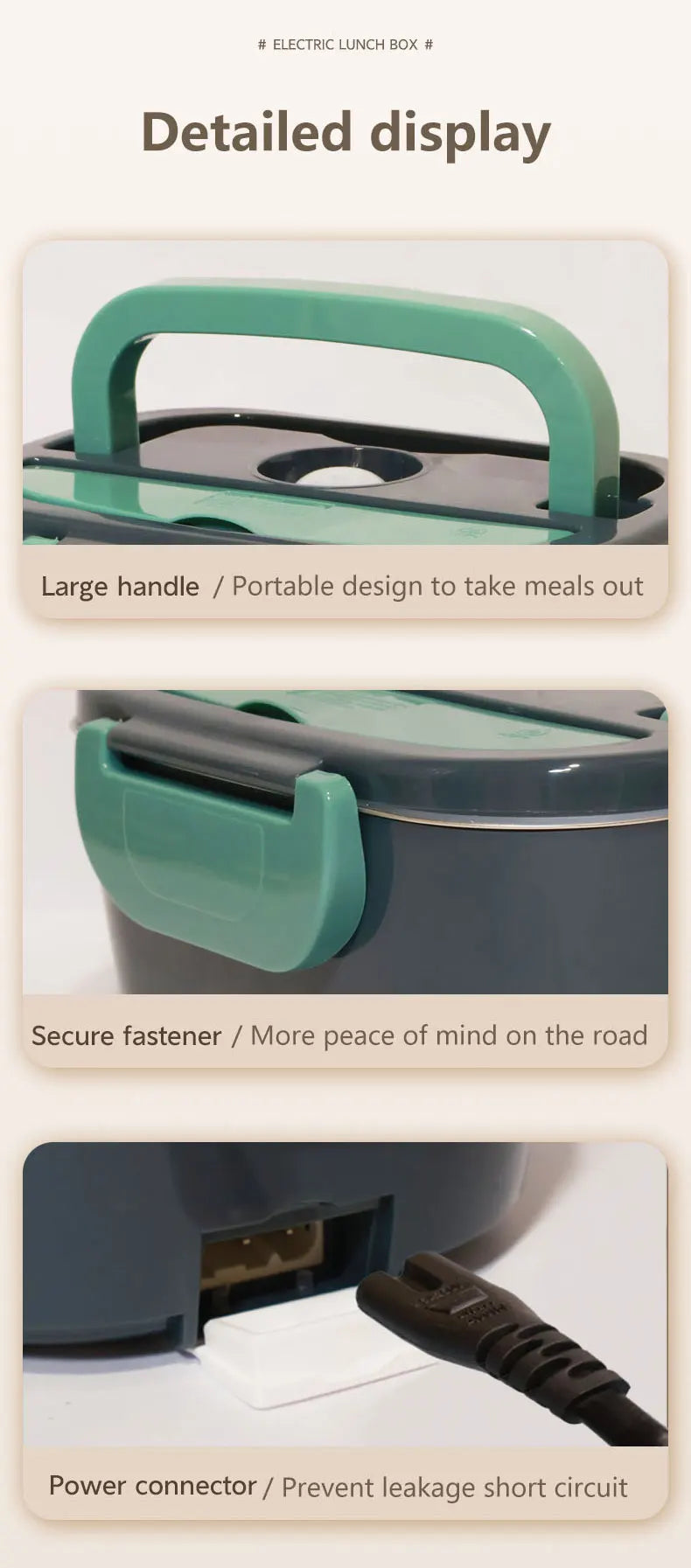Electric Lunch Box Food Heater, 3-in-1 Portable Food Warmer, With Fork Spoon and Insulated Carry Bag, for Car/Truck/Office/Home
