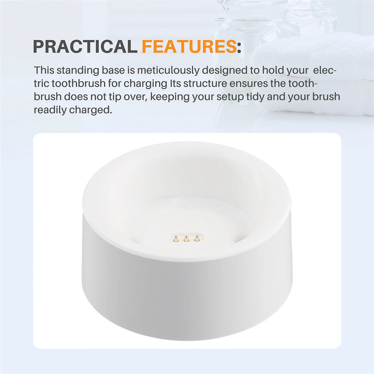 Sweeping Vibration Electric Toothbrush Charging Standing Base Storage Stand for Lftb01-P White