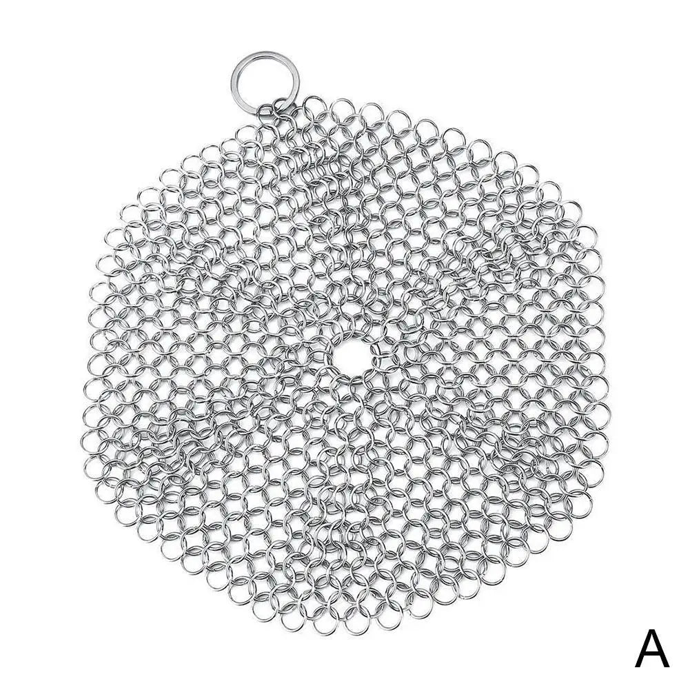 Kitchen Cleaning Ring Stainless Steel Cleaner Chainmail Scrubber Brush Pan Net Home Cookware Reusable Washing Net Cleaning Tool