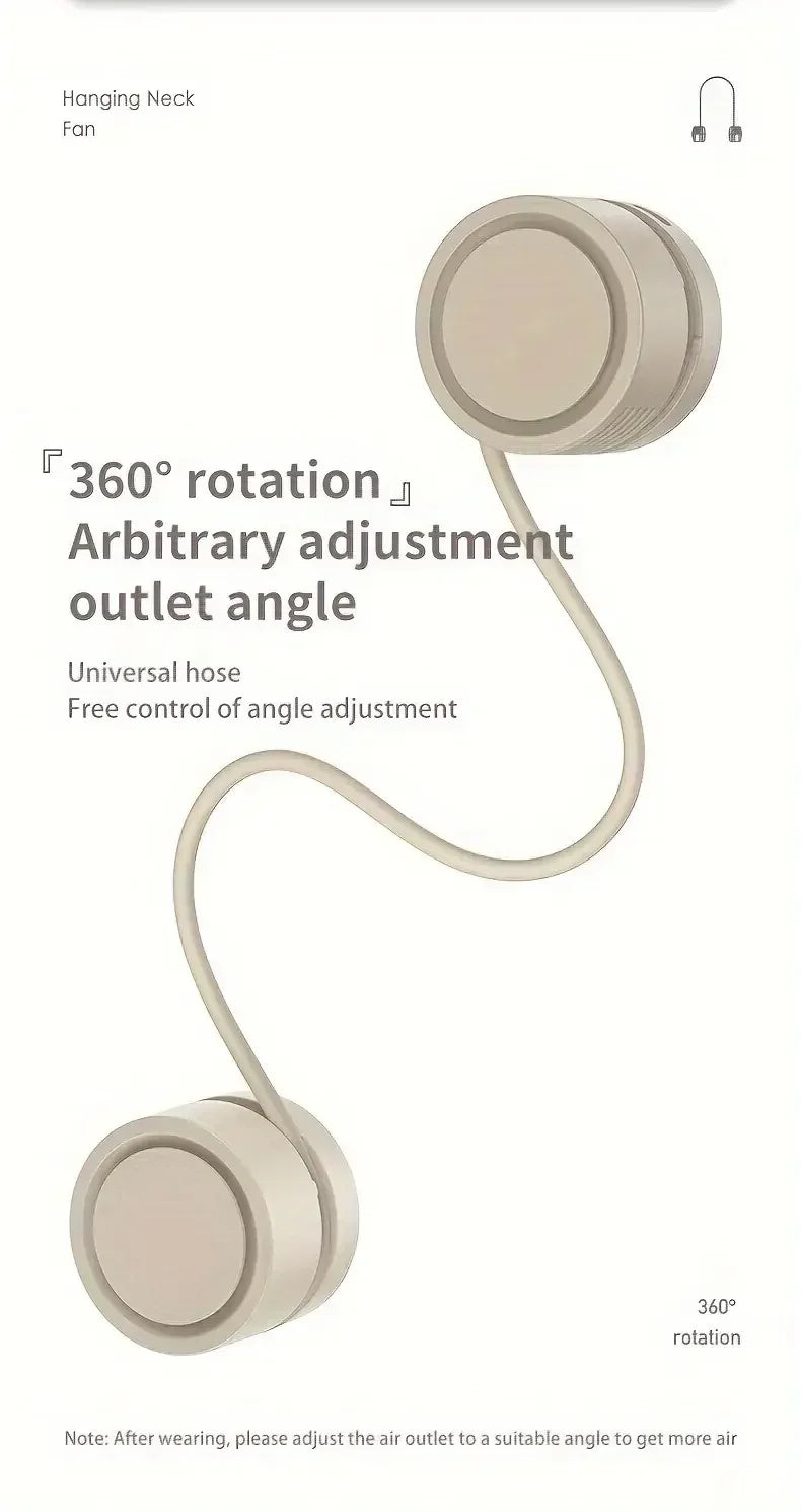 Portable Bladeless Neck Fan, Hands-Free 360° Bendable, 3 Speeds Rechargeable with Aromatherapy for Men/Women fan blade