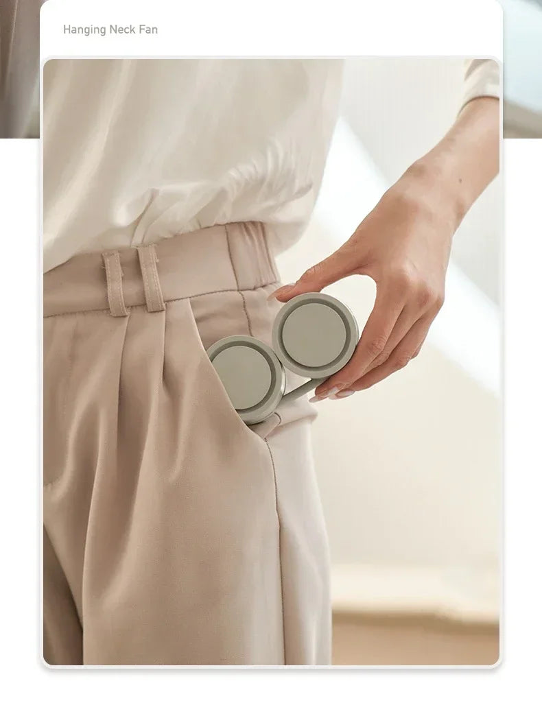 Portable Bladeless Neck Fan, Hands-Free 360° Bendable, 3 Speeds Rechargeable with Aromatherapy for Men/Women fan blade
