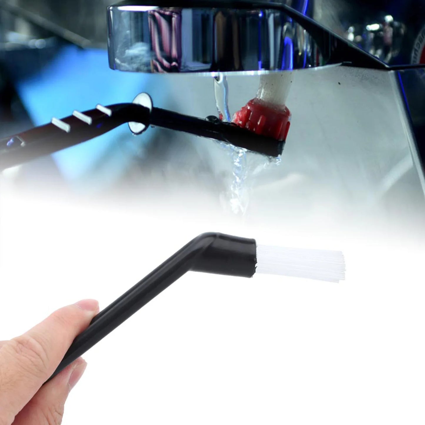 Coffee Machine Brushes Grinder Nylon Cleaning Brush Elbow Long Handle Coffee Maker Cleaner Tool Accessories