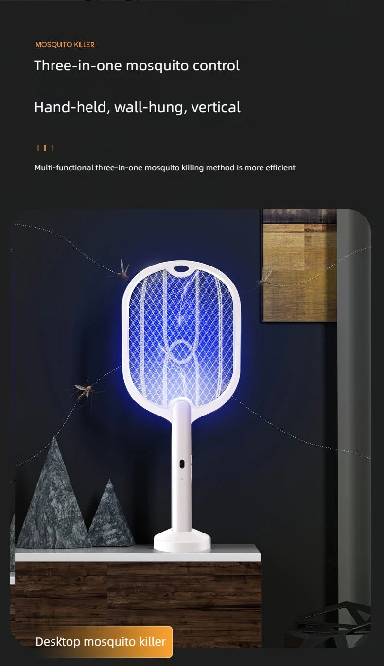 Upgraded 3000V Mosquito Swatter with TYPE-C Charging, 3 in 1 Electric Mosquito Swatter, Mosquito Killer Lamp