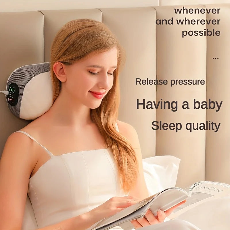 USB Powered Memory Foam Neck PillowWith heat and vibration massage|Ergonomic hexagonal design,Provide the best support