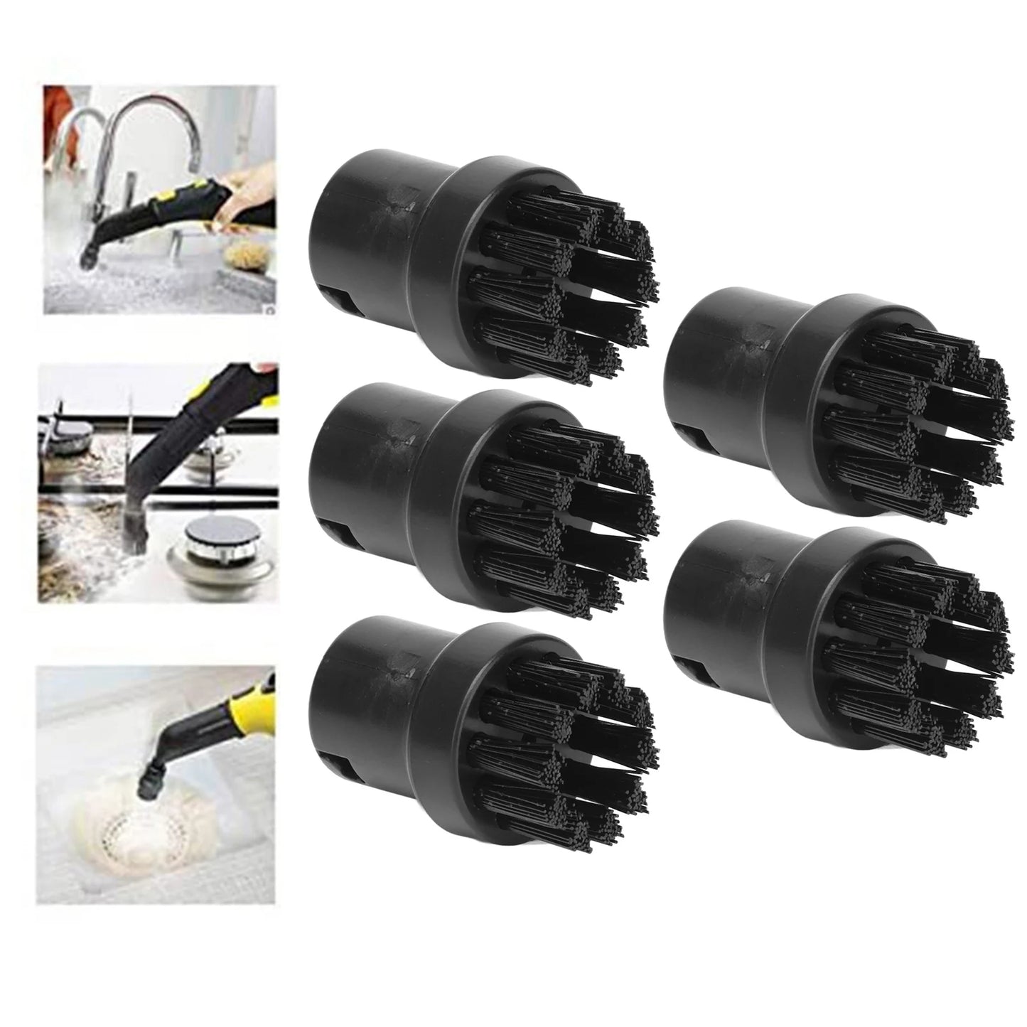 5PCS Steam Engine Brush Black Steamer Cleaning Brush Replacement Brush for Karcher SC1 SC2 SC3 SC4 SC5