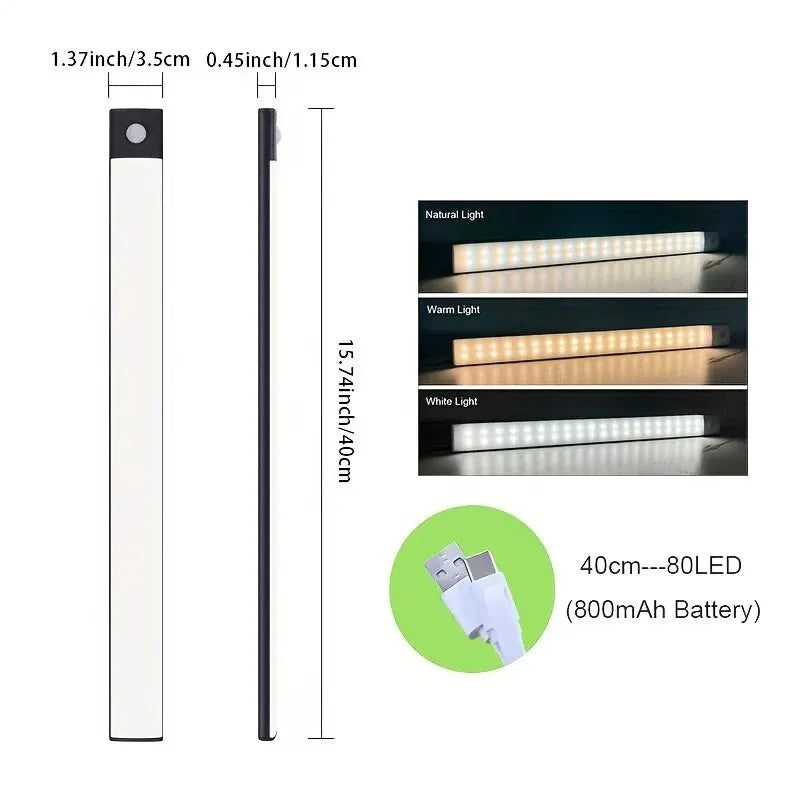 Night Light Led Light Under Cabinet Light Motion Sensor Closet Light Cabinet USB Rechargeable Kitchen Lighting Lamp