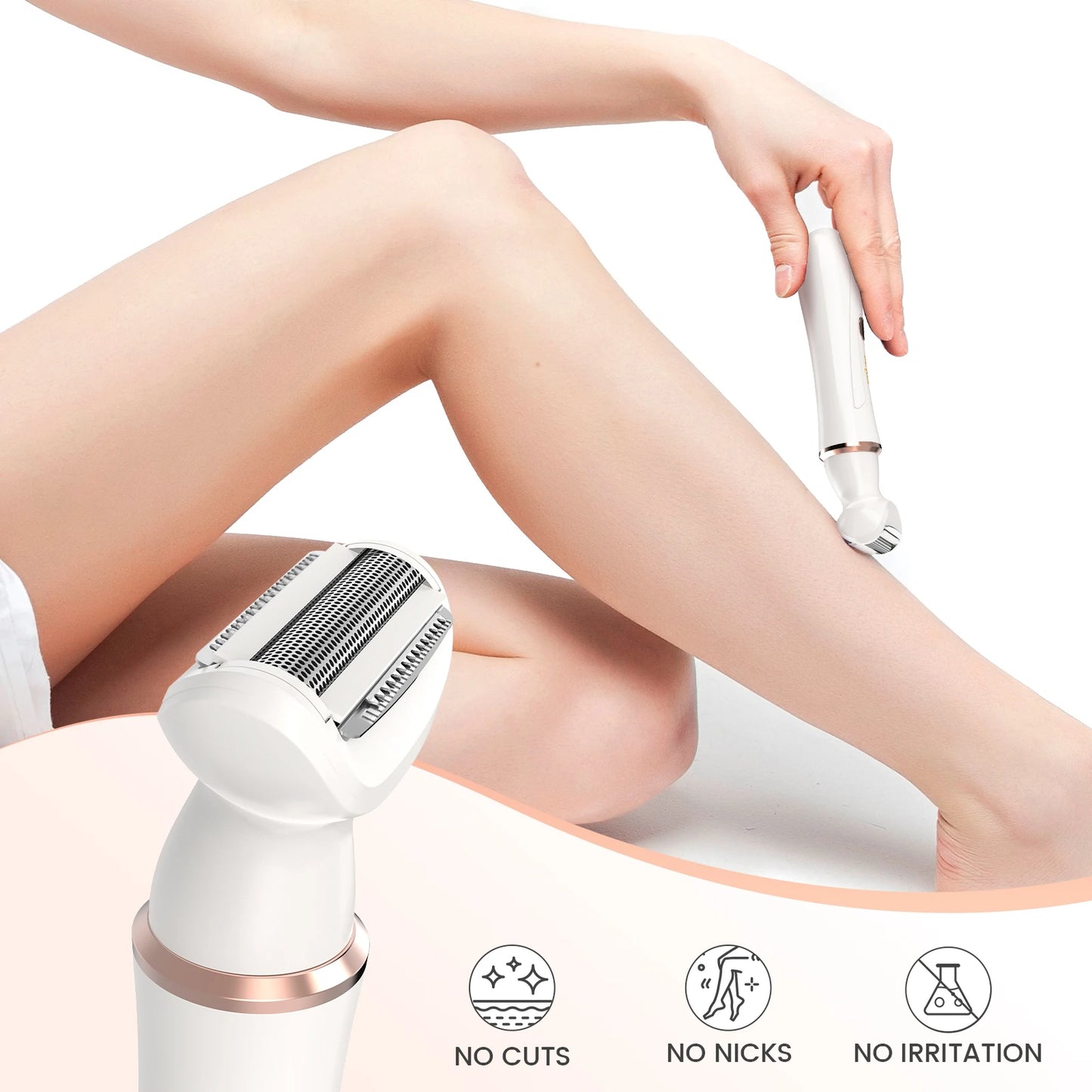 Portable 4 in 1 Electric Razors for Women for Face Nose Eyebrow Beard Mustache Arm Leg Armpit Bikini Women‘s Body Shaver Set