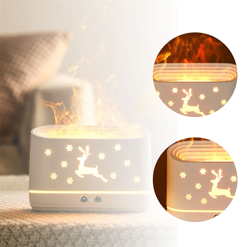Portable Aroma Diffuser Air Humidifier Ultrasonic Cool Mist Maker With LED Lighting Simulation Colorful Flame Fragrance Machine