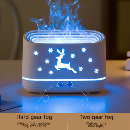 Portable Aroma Diffuser Air Humidifier Ultrasonic Cool Mist Maker With LED Lighting Simulation Colorful Flame Fragrance Machine
