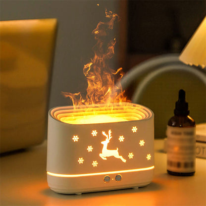 Portable Aroma Diffuser Air Humidifier Ultrasonic Cool Mist Maker With LED Lighting Simulation Colorful Flame Fragrance Machine