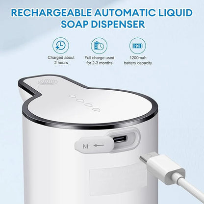Automatic Infrared Sensor Soap Dispenser Hand Sanitizer Dispenser Wall Mounted Bathroom Kitchen 4-speed Adjustable Rechargeable