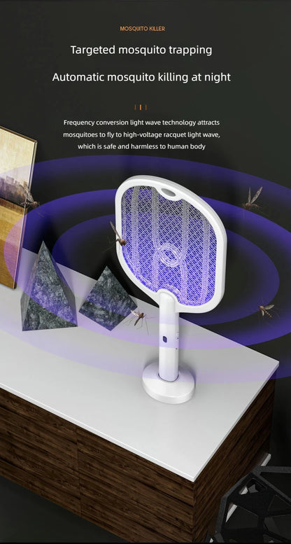 Upgraded 3000V Mosquito Swatter with TYPE-C Charging, 3 in 1 Electric Mosquito Swatter, Mosquito Killer Lamp