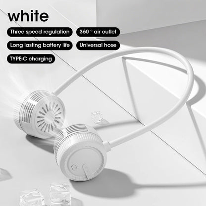 Portable Bladeless Neck Fan, Hands-Free 360° Bendable, 3 Speeds Rechargeable with Aromatherapy for Men/Women fan blade