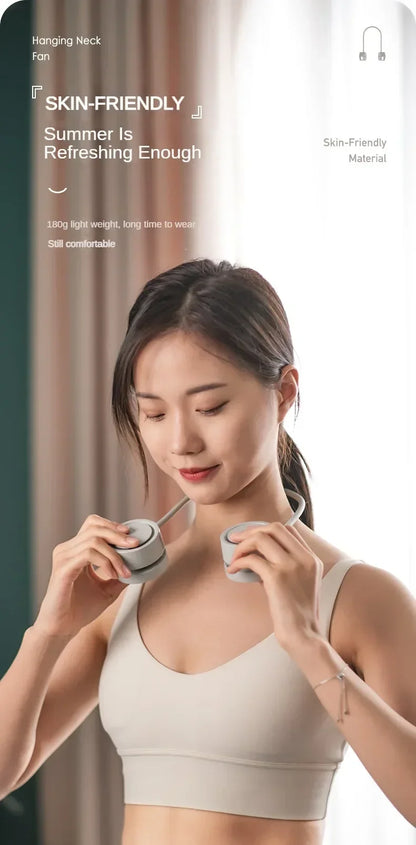 Portable Bladeless Neck Fan, Hands-Free 360° Bendable, 3 Speeds Rechargeable with Aromatherapy for Men/Women fan blade