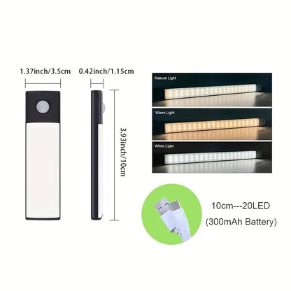Night Light Led Light Under Cabinet Light Motion Sensor Closet Light Cabinet USB Rechargeable Kitchen Lighting Lamp