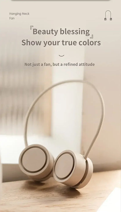 Portable Bladeless Neck Fan, Hands-Free 360° Bendable, 3 Speeds Rechargeable with Aromatherapy for Men/Women fan blade
