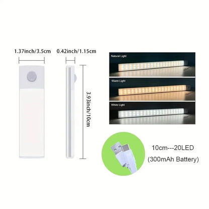 Night Light Led Light Under Cabinet Light Motion Sensor Closet Light Cabinet USB Rechargeable Kitchen Lighting Lamp