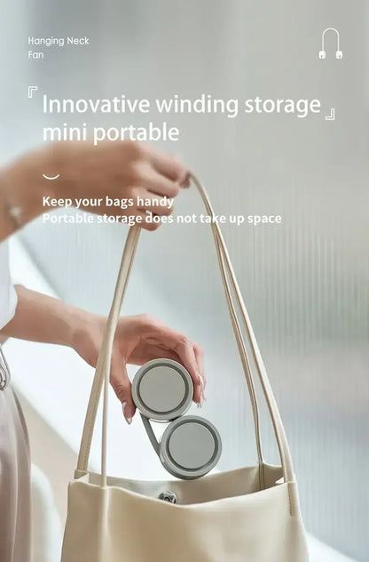 Portable Bladeless Neck Fan, Hands-Free 360° Bendable, 3 Speeds Rechargeable with Aromatherapy for Men/Women fan blade