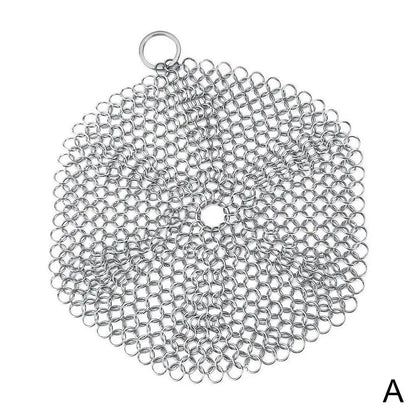 Kitchen Cleaning Ring Stainless Steel Cleaner Chainmail Scrubber Brush Pan Net Home Cookware Reusable Washing Net Cleaning Tool