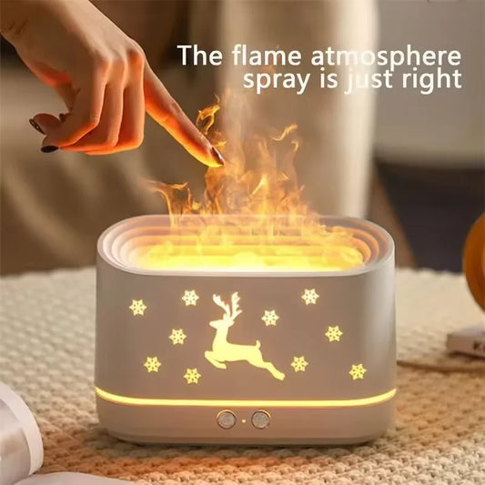 Portable Aroma Diffuser Air Humidifier Ultrasonic Cool Mist Maker With LED Lighting Simulation Colorful Flame Fragrance Machine