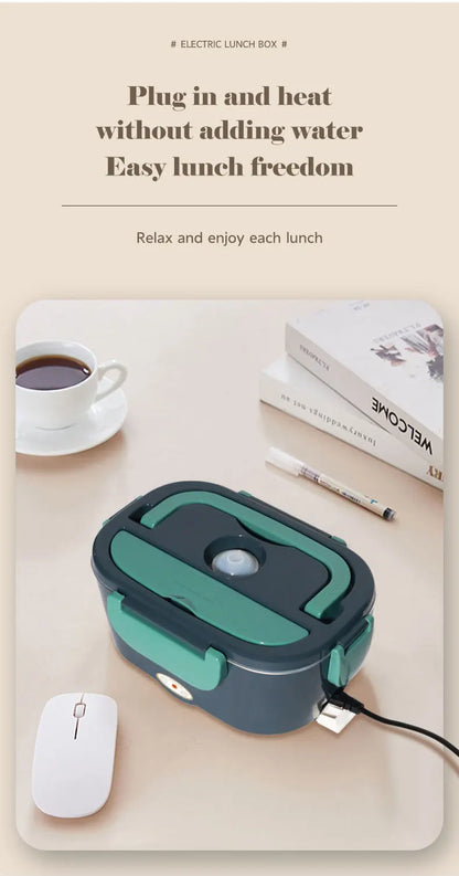Electric Lunch Box Food Heater, 3-in-1 Portable Food Warmer, With Fork Spoon and Insulated Carry Bag, for Car/Truck/Office/Home