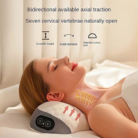 USB Powered Memory Foam Neck PillowWith heat and vibration massage|Ergonomic hexagonal design，Provide the best support