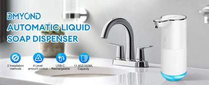 Automatic Infrared Sensor Soap Dispenser Hand Sanitizer Dispenser Wall Mounted Bathroom Kitchen 4-speed Adjustable Rechargeable
