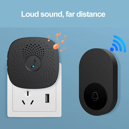 Wireless Doorbell for Home Outdoor USB Smart Door Bell 4-speed Volume Adjust DC 5V Pairing Remote Control 38 Songs Bed Care Call